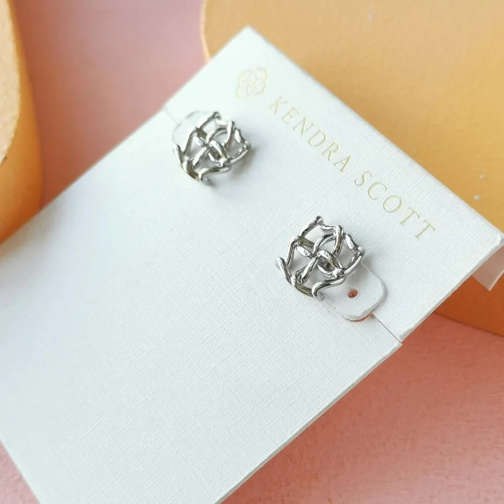 Kendra Scott Silver Floral Knot Stud Earrings